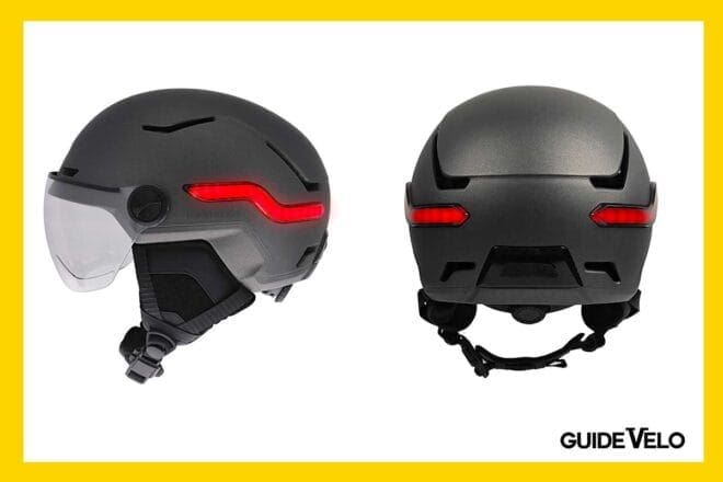 Casque vélo urbain connecté T'nB avec feu stop automatique et clignotants LED