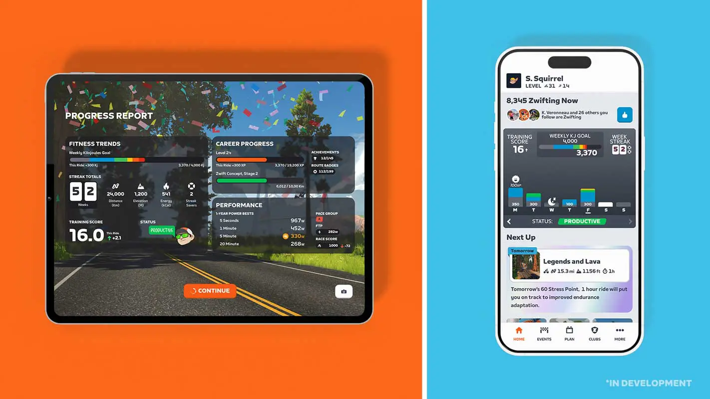Nouvel écran de progression Zwift