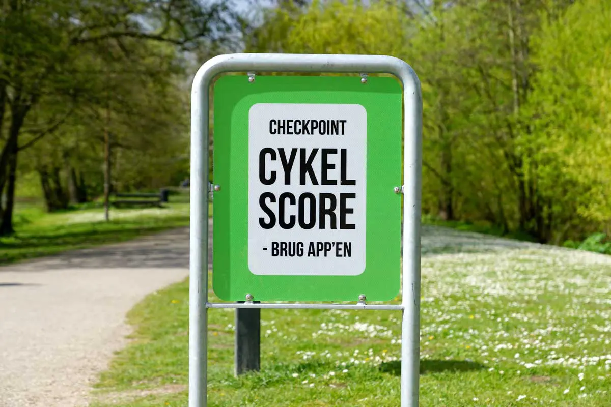 Panneau Cykel Score à Odense, Danemark